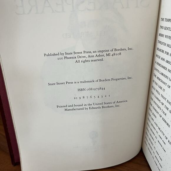 The Complete Works Of William Shakespeare Leather Bound Hardcover Book 2000 - Picture 8 of 15